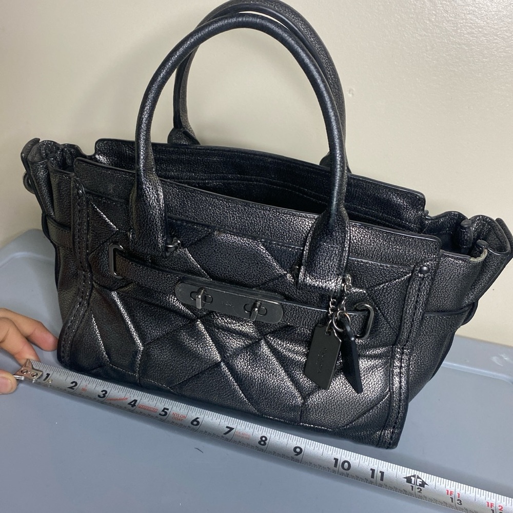 Coach Swagger 27 metallic patchwork carryall purse - image 6